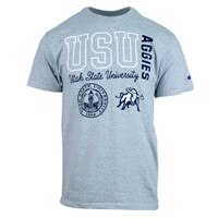 Champion utah state university graphic logo unisex 20 french gray t-shirt